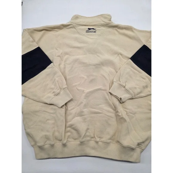 Vintage Slazenger Golf Cotton Heavy Tweed Hong Kong 1/4 Zip Pullover - XXL